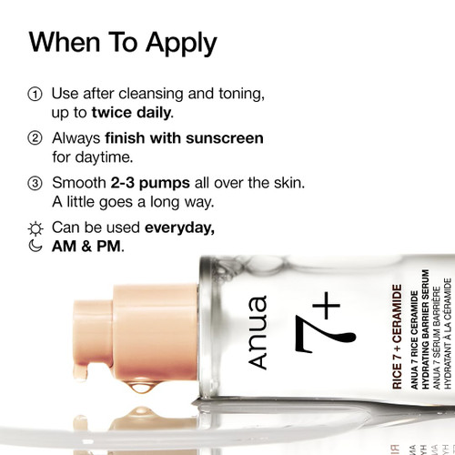Anua 7 Rice Ceramide Hydrating Barrier Serum sukinnaturals sukinnaturals.com.au